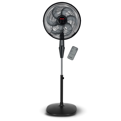 Tefal Silence Force Stand Fan with Remote Control, 16 Inch, 3 Speeds, Black - VG4130EE